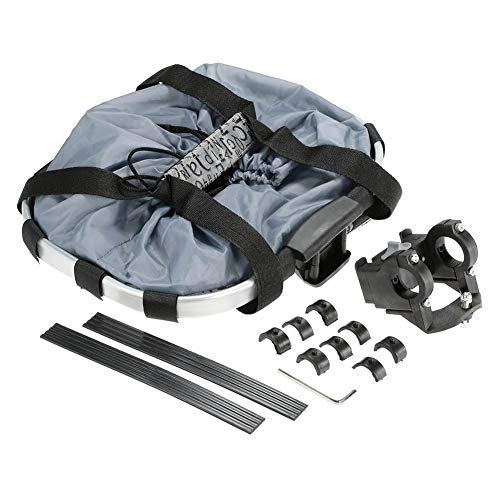 ZCZY Cesta para Bicicleta,Canasta de Bicicleta Plegable,Desmontable Cesta de Manillar de Bicicleta,Impermeable Cesta Delantera de Bicicleta para Porta Mascotas, Camping al aire libre, Picnic (gris)