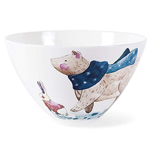 zdw Vajilla, herramientas para comer Ceramic Rice Cereal Bowl con tapa Ensalada de pasta pequeña Sopa de fideos Cereal Postre Bowl Huevo al vapor Nido de golondrina Sopera Apto para microondas 5 pulg