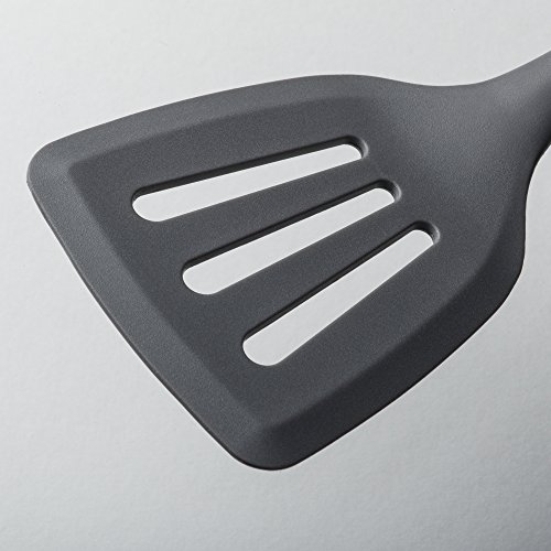 Zeal - Utensilio de Cocina para Dar Vuelta al Pescado; de Silicona Antiadherente con Ranuras, (30 cm), Silicona, Gris Oscuro, 29.90 x 10.00 x 2.80 cm