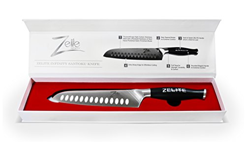 Zelite Infinity, Cuchillo Santoku de 18 cm – Utensilios Cocina Serie Comfort-Pro – Acero Inoxidable Alemán de Alto Contenido en Carbono – Cuchillos Cocina Filo de Navaja, Supercómodo