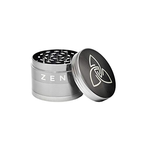 Zen Vaporizers Molinillo Picadora Manual - Máquina Trituradora para Tabaco y Alimentos - Grinder Hierbas - Compartimento para Polen y Raspador - Accesorios de Cocina y para Fumar - Tapa Magnética