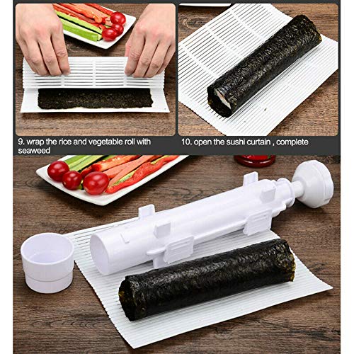 ZGBQ Juego de moldes para Hacer Sushi, Herramienta Simple para Hacer Alimentos de Cocina DIY (1pc, Blanco)