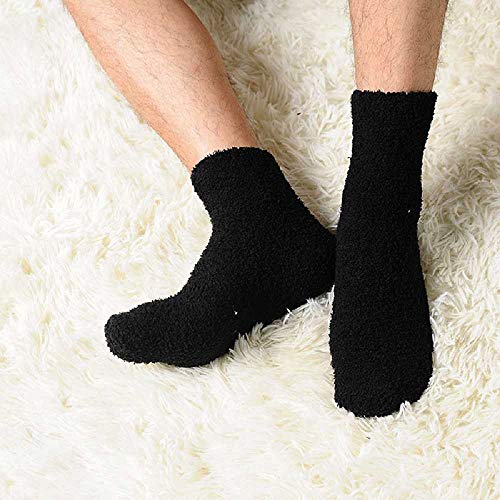 ZHANGNUO Calcetines De Cachemir Extremadamente Acogedores Hombres Mujeres Invierno Cálido Sueño Cama Piso Inicio Fluffy Caqui