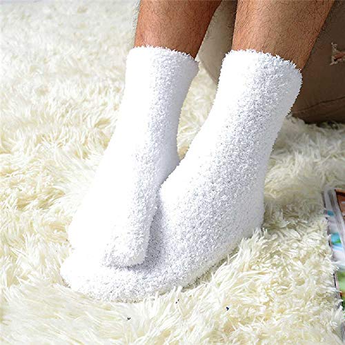 ZHANGNUO Calcetines De Cachemir Extremadamente Acogedores Hombres Mujeres Invierno Cálido Sueño Cama Piso Inicio Fluffy Caqui