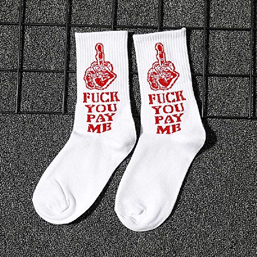 ZHANGNUO Calcetines De Marea De Algodón Calcetines Largos para Hombre Y Mujer Tubo Largo Hip-Hop Hip-Hop Hip-Hop Skateboard Una Talla / 27 DHL Blanco