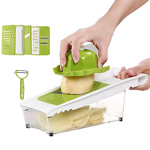 ZHANGYY Chopper de Vegetales Espiralizador de Vegetales Verdes ATO Máquina para Hacer Chips con Juliana Cortadora Cortador de Alimentos para Frutas y empalmes Cortador de Cocina Regalos de Cocina pa