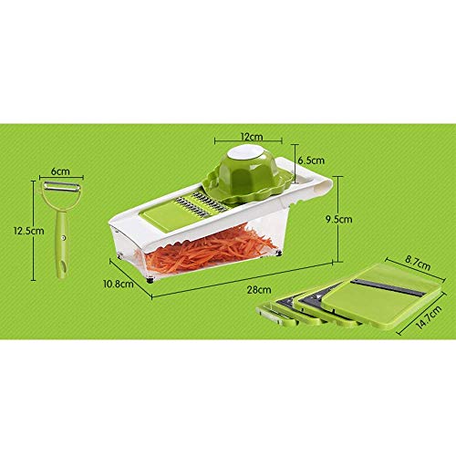 ZHANGYY Chopper de Vegetales Espiralizador de Vegetales Verdes ATO Máquina para Hacer Chips con Juliana Cortadora Cortador de Alimentos para Frutas y empalmes Cortador de Cocina Regalos de Cocina pa