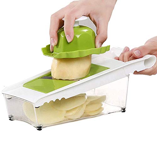 ZHANGYY Chopper de Vegetales Espiralizador de Vegetales Verdes ATO Máquina para Hacer Chips con Juliana Cortadora Cortador de Alimentos para Frutas y empalmes Cortador de Cocina Regalos de Cocina pa