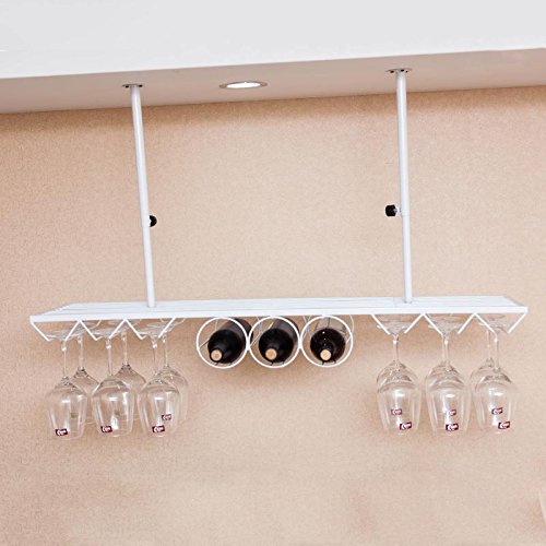 Z&HAO Wine Rack Wall Mount Hanging Living Room Vitrina para el hogar, Longitud Blanca 80 * Ancho 25 Wine Rack