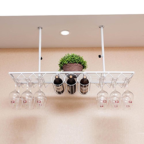 Z&HAO Wine Rack Wall Mount Hanging Living Room Vitrina para el hogar, Longitud Blanca 80 * Ancho 25 Wine Rack