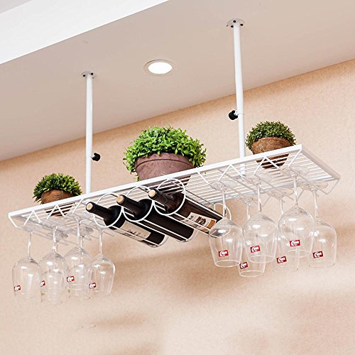 Z&HAO Wine Rack Wall Mount Hanging Living Room Vitrina para el hogar, Longitud Blanca 80 * Ancho 25 Wine Rack