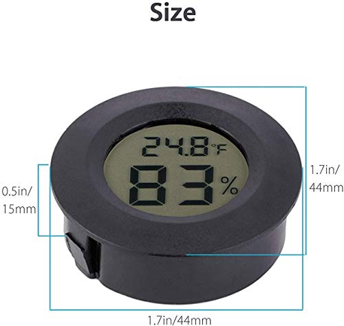 ZHITING Mini higrómetro Termómetro Monitor，LCD digital Medidor de humedad interior y exterior para humidificadores Deshumidificadores Invernadero Sótano Cuarto de bebé Fahrenheit (2PCS Black)