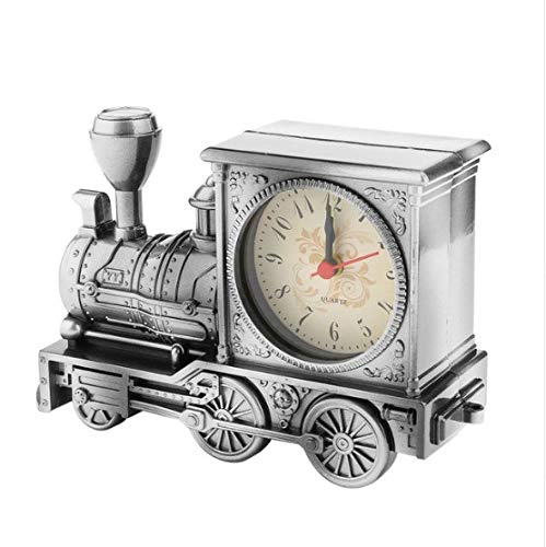 ZHONGQIAN Alarm Clock Art Train-Shaped Quartz Movement Retro Unique B