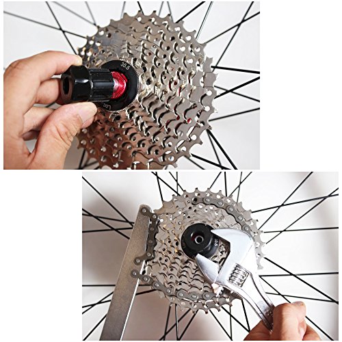 Zilong Llave de Cadena para Bicicleta con Extractor de Casete para Instalar o Desmontar los piñones del Cassette de Bicicleta,para Cambiar la Cadena de una Bicicleta, Dos Herramientas.