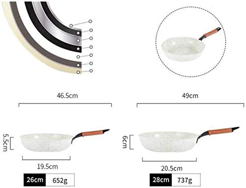 Zjcpow Olla de Cocina Ollas sartenes sartén Wok Olla de cerámica Antiadherente sartén sartén Pan, 28cm xuwuhz (Size : 28cm)