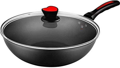 Zjcpow Olla de Cocina -Stick freír sartenes ollas sartén Wok Cacerola no Wok Sin Humo de Aceite Que Cocina la Olla sin Humo xuwuhz