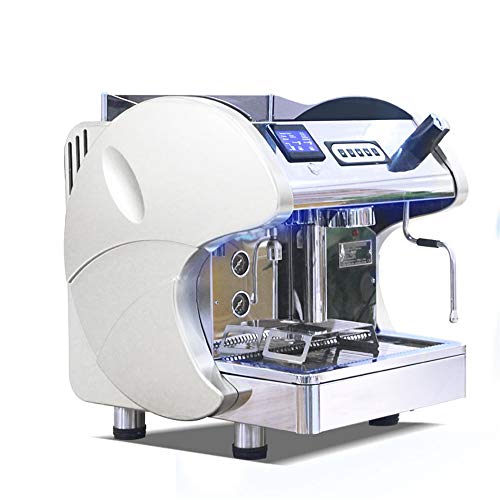 ZJINHUI Cafetera Máquina de café exprés, Máquina de café exprés de Acero Inoxidable Cafetera y Restaurante Máquina de café multifunción Máquina integrada de Vapor bombeado, 2600W,Blanco