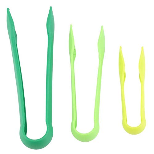 Zoe home 3pcs de plástico Pinzas Cocina Que Sirve tenazas for cocinar de la Barbacoa La Parrilla Ensalada de Utensilios de Cocina for freír (Color : Green)