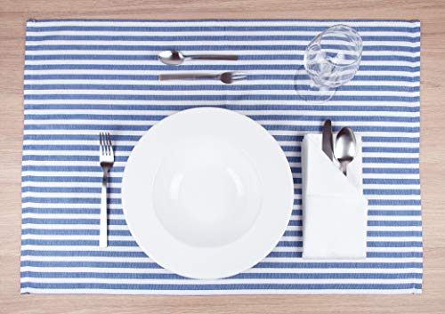 ZOLLNER Set de 5 paños de Cocina a Rayas Azules, algodón, 50x70 cm