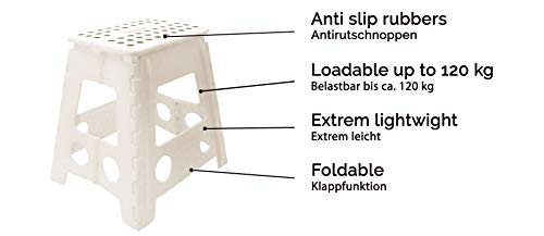 ZOLLNER Taburete Plegable Multiusos, 39 cm Altura, Medidas