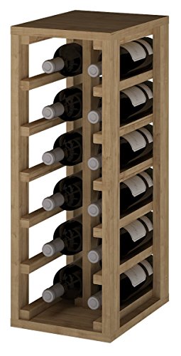 ZonaWine - Resistente Botellero apilable para 12 Botellas en Madera Pino/Roble, Mueble para Vino Cocina o Bodega 65/24/32 cm Fondo - Pino Tintado en Roble