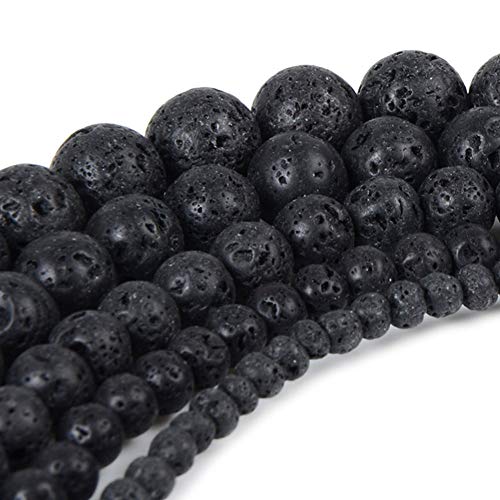 Zonfer 36 Pcs Negro Lava Volcánica Natural De La Roca Cuentas Cuentas De Piedra Suelta Joyería Hecha a Mano