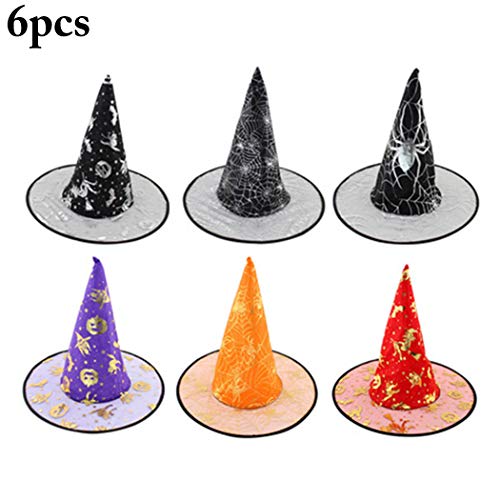 Zoylink 6PCS Sombrero De Bruja Sombrero De Traje Decorativo De Gasa Cosplay Headwear Halloween Prop