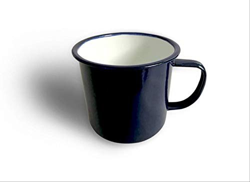 ZPF Copa  Taza de café para té Taza de esmalte personalizada Taza de metal vintage Taza de cerveza creativa nostálgica Tazas de café blanco Amigos Drinkware Regalos 500ML Azul