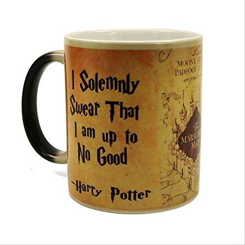 ZPF Copa  Taza mágica Harry Taza de bebida caliente Taza que cambia de color Potter Merodeadores Mapa Travesura Vino administrado Taza de té Regalos creativos   Runa