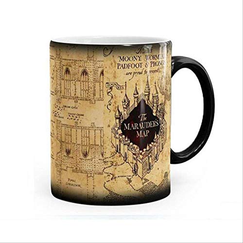 ZPF Copa  Taza mágica Harry Taza de bebida caliente Taza que cambia de color Potter Merodeadores Mapa Travesura Vino administrado Taza de té Regalos creativos   Mapa