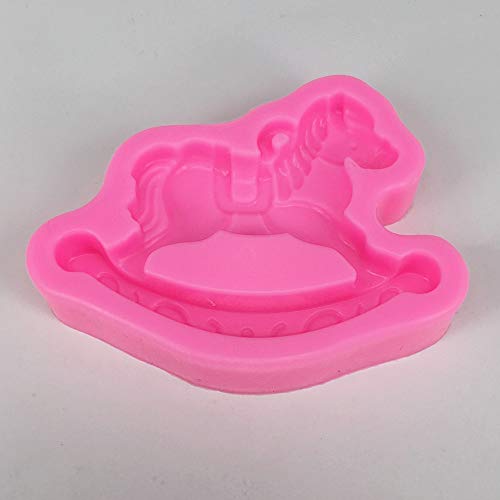 ZPZZPY Molde De Silicona Pastel De Azúcar Herramientas para Hornear DIY Unicornio   Rotativo Caballo De Troya Moldes De Silicona De Arcilla para Decoraciones De Pasteles