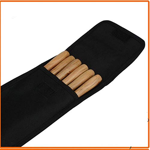 ZQ Pinchos para Barbacoa, 6 Pinchos De Metal Plano Reutilizables De Acero Inoxidable para Barbacoa, Mango De Madera, con Bolsa De Almacenamiento, Adecuados para Camping Fiesta Picnic