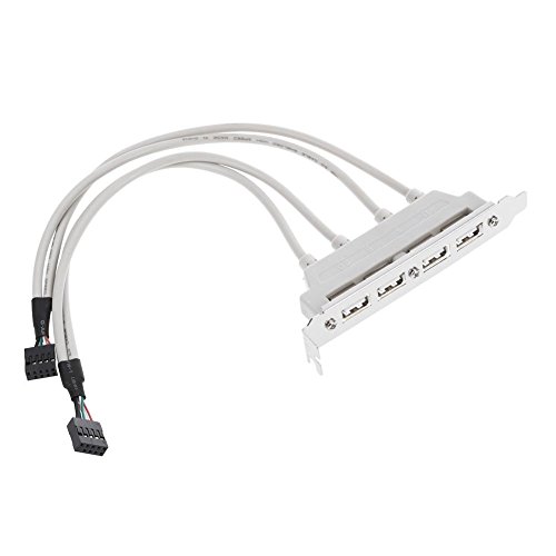 zreal Soporte PCI USB a 4 puertos en panel trasero a doble conector para tarjeta madre de 9 pines