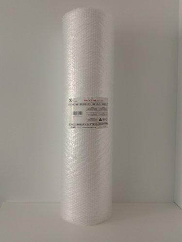 Zs Products- Rollo de plástico de burbujas (Ancho 1 metro Largo 25 metros) para envolver, protección de objetos frágiles, embalaje, transporte y mudanzas. Papel de burbujas de calidad europea.