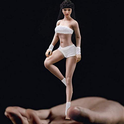 ZSMD TBleague - Figura de acción Femenina Nahtlose, Cuerpo de Silicona + Cabeza + Ropa Interior 1/12, muñecas Femeninas superflexibles Für Kunst/Zeichnung/Fotografie (TBleague T01A (Blass))