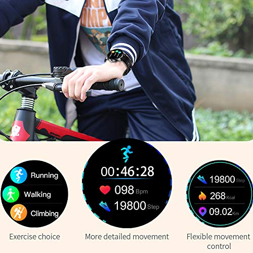 ZWW Relojes Inteligentes, Relojes Deportivos con La Presión Arterial Y Las Funciones De Monitorización De Oxígeno, Podómetros, Y Las Llamadas para Android E iOS,G