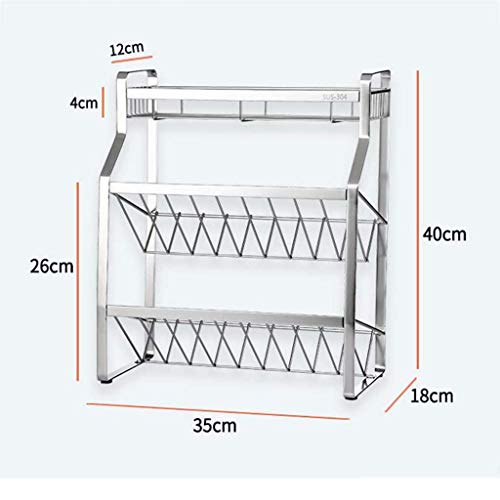 ZXL@ED Estante de la cocina del estante de la cocina del estante de acero inoxidable que se coloca encimera 3 estantes estante del almacenamiento del condimento/Stainless St