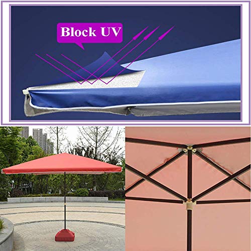 ZXYY Sombrillas de Mercado al Aire Libre Sombrilla Rectangular para Patio con manivela protección UV 4 Varillas de Acero Resistentes 6.5 x 6.2 pies