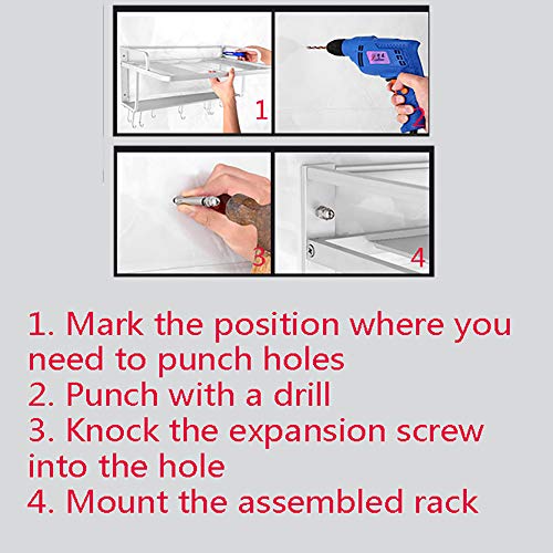 ZYFA Pared Estanterías para Horno microondas, Soporte de Pared la Cocina,Estantes De Almacenamiento,Aleación de Aluminio