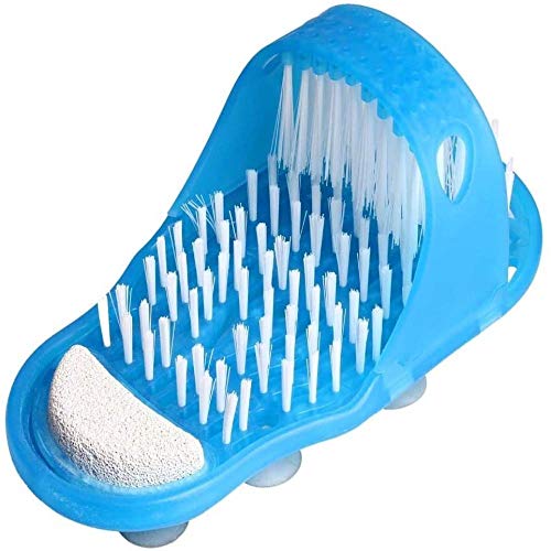 ZYKXSJ Massager Slippers,Easy Feet Cleaner,Magic Feet Cleaner,Feet Cleaning Brush Exfoliating for Unisex,A Pair (Blue)