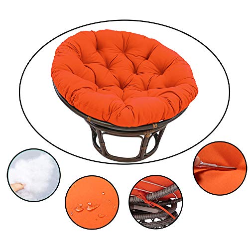 ZZPP Cojín para Silla Papasan,Impermeable Grueso Cómodo Redondo Almohadillas para Sillas De Hamaca De Huevo Colgante Cojines De Asiento con Corbatas para Al Aire Libre Terraza Jardín Blanco D130cm