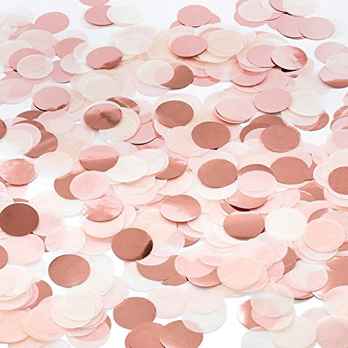 1 paquete Papel Redondo Oro Rosa Confeti, Mesa Papel con Forma Circular para Globos, Bodas, Vacaciones, Cumpleaños (1.76 Oz)