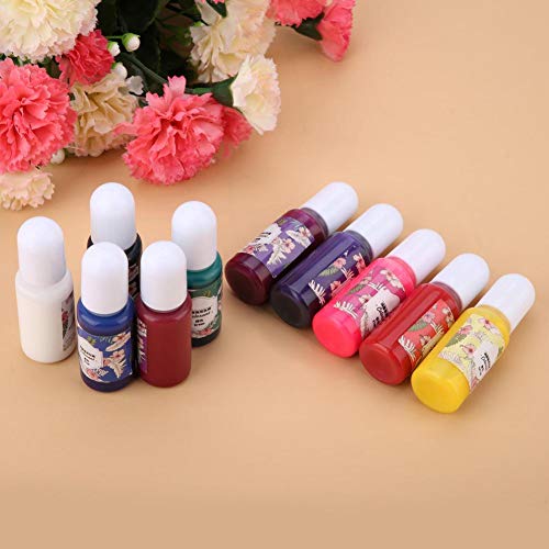 10 colores 10 ml Seguro ecológico Epoxi UV Resina Colorante Tinte Colorante Pigmento para DIY Fabricación de joyas Arte de uñas Artesanía Decoración DIY Aficiones