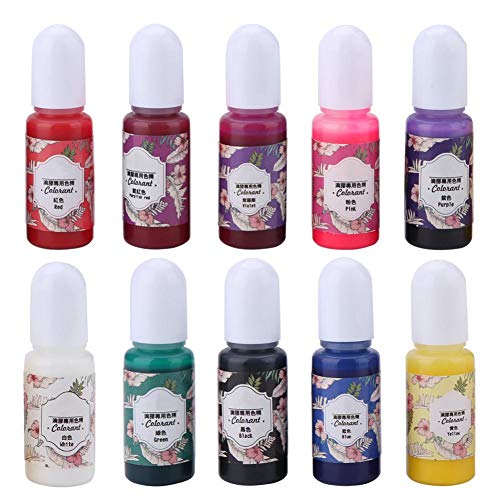 10 colores 10 ml Seguro ecológico Epoxi UV Resina Colorante Tinte Colorante Pigmento para DIY Fabricación de joyas Arte de uñas Artesanía Decoración DIY Aficiones