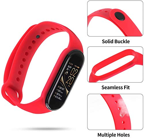 [10 Piezas] Correa Xiaomi Mi Band 3, Wanxideng Pulseras de Repuesto de Silicona Suave - 10 Colores