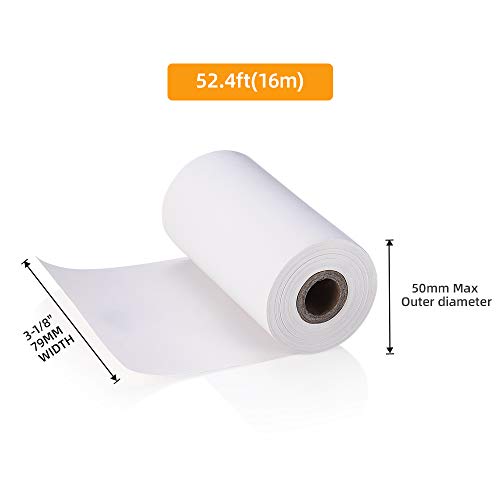 10 Rollos Papel Térmico 80 mm para Impresora, Tamaño 80 mm* 50 mm, Adecuado para Todas Las Impresora Térmica