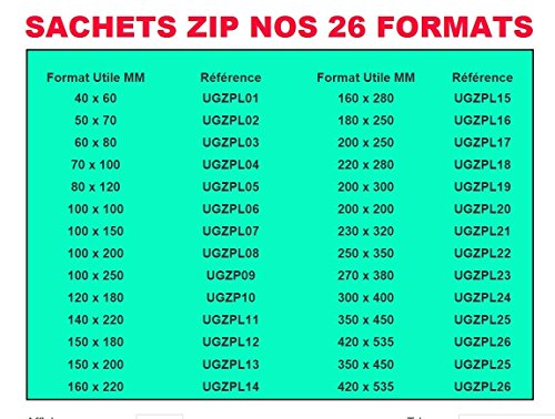 100 bolsa zip 60 x 80 bolsas de cierre mm zip 6 X 8 cm de resorte estándar ECE cierre alimentairet compatible congelación