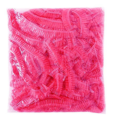 100 piezas de gorros de ducha desechables, gorro de baño impermeable a prueba de polvo, gorros de red para el cabello, gorro de baño elástico de plástico para mujeres, peluquería y spa positive