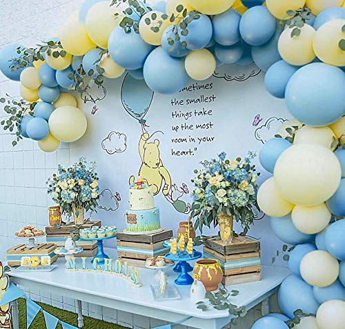 100 Piezas Globos Cumpleaños de Niños, Globos de Azules y Amarillos Guirnaldas con Accesorios, para Fiestas, Baby Shower, Fiesta de Cumpleaños de Despedida De Soltera De Boda Decoraciones