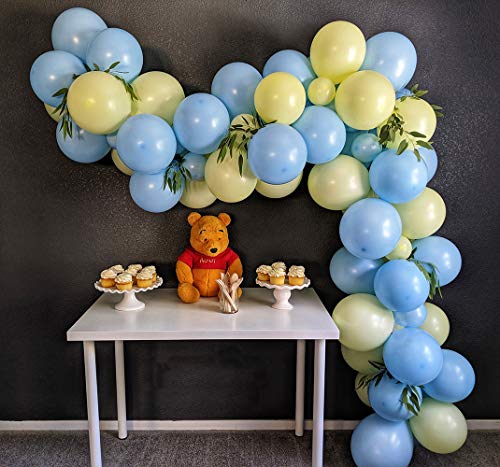 100 Piezas Globos Cumpleaños de Niños, Globos de Azules y Amarillos Guirnaldas con Accesorios, para Fiestas, Baby Shower, Fiesta de Cumpleaños de Despedida De Soltera De Boda Decoraciones